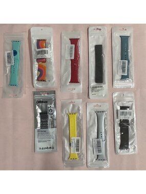 Assorted Silicone & Nylon Watch Bands For Apple & Garmin Watches - Multiple Colo